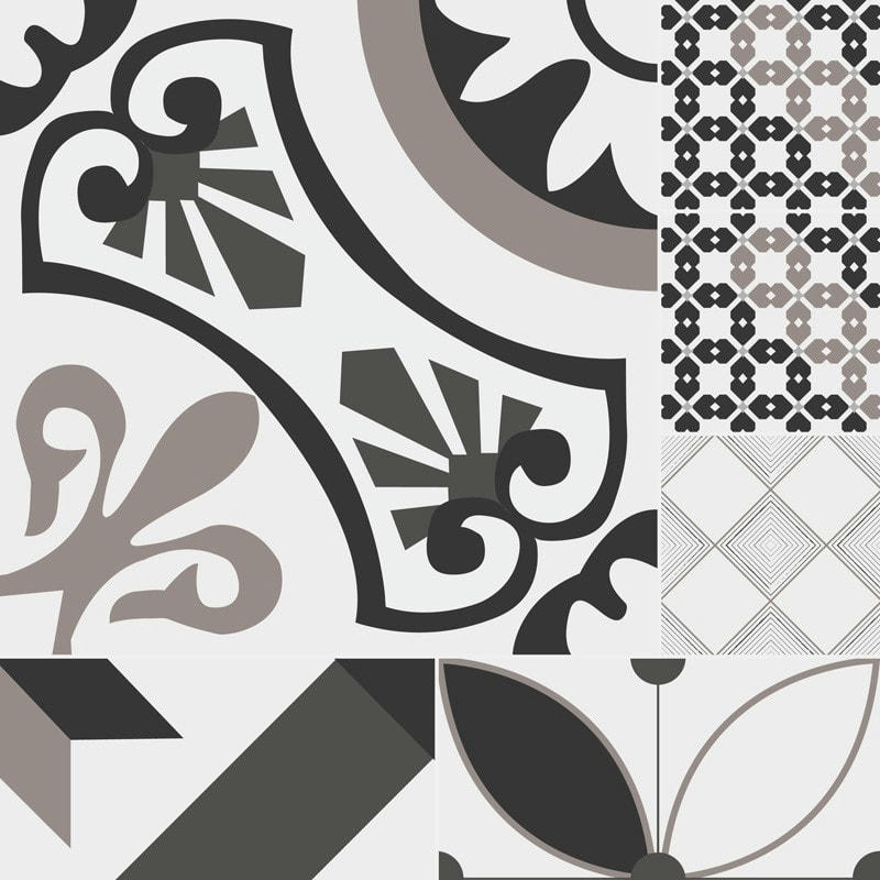 NAPLES TAUPE - Crédence cuisine Fond de hotte ALU L90cmxH70cm Gris Carreaux