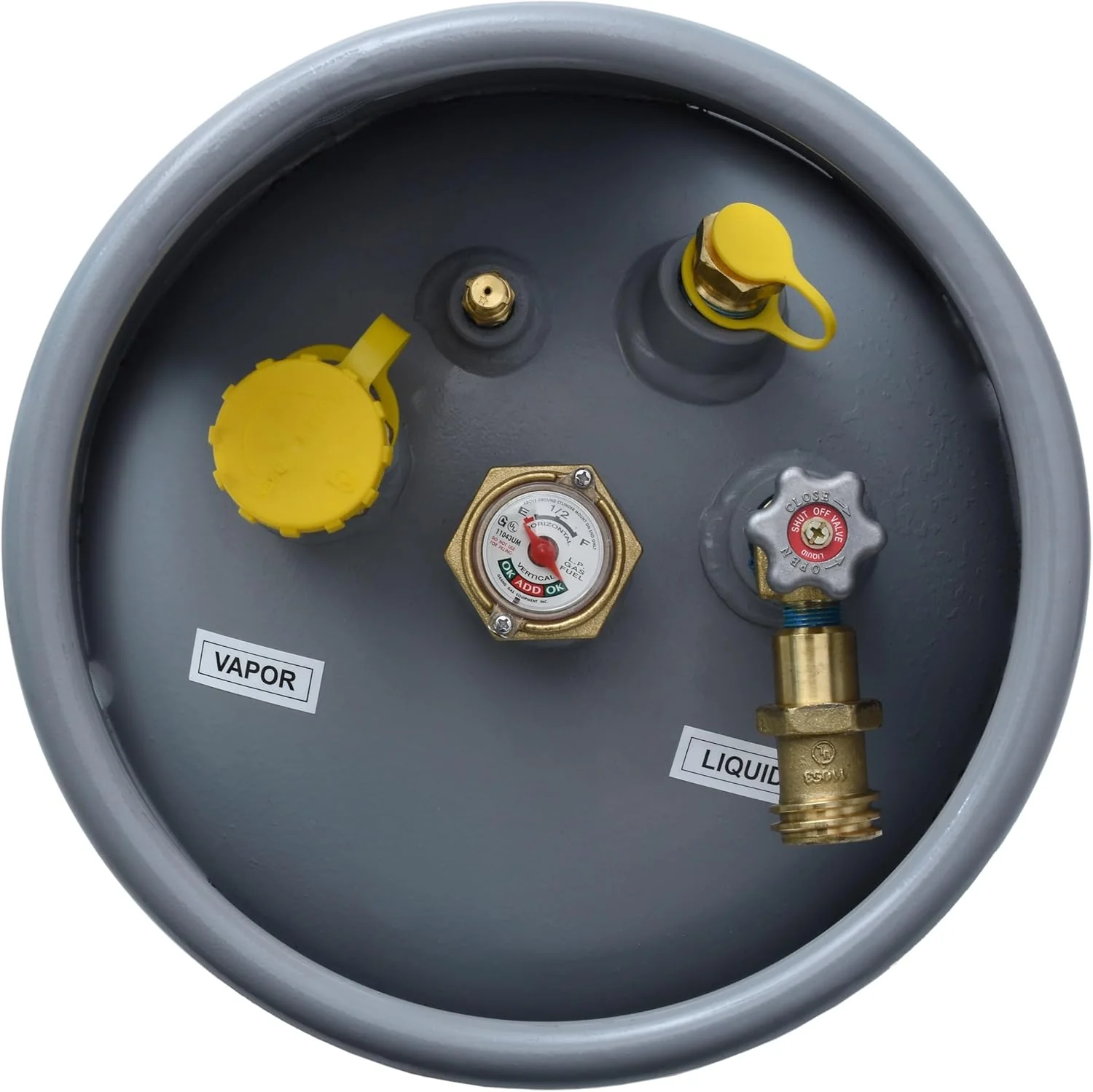 Steel Forklift Propane Tank Cylinder with Built-in Gauge, Gray-Flame King(33.5 lbs)