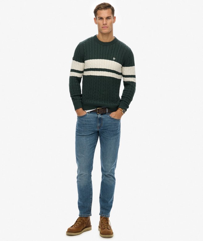 Cotton Stripe Cable Jumper