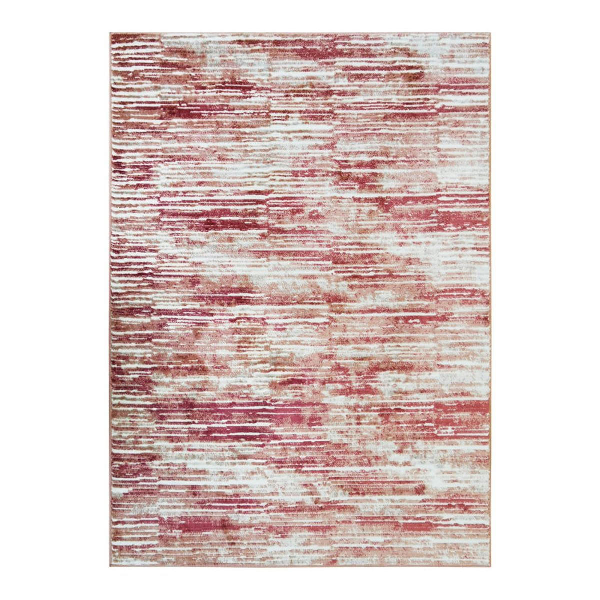 VESTALE - Tapis extra-doux motif lignes crème rose 120x170