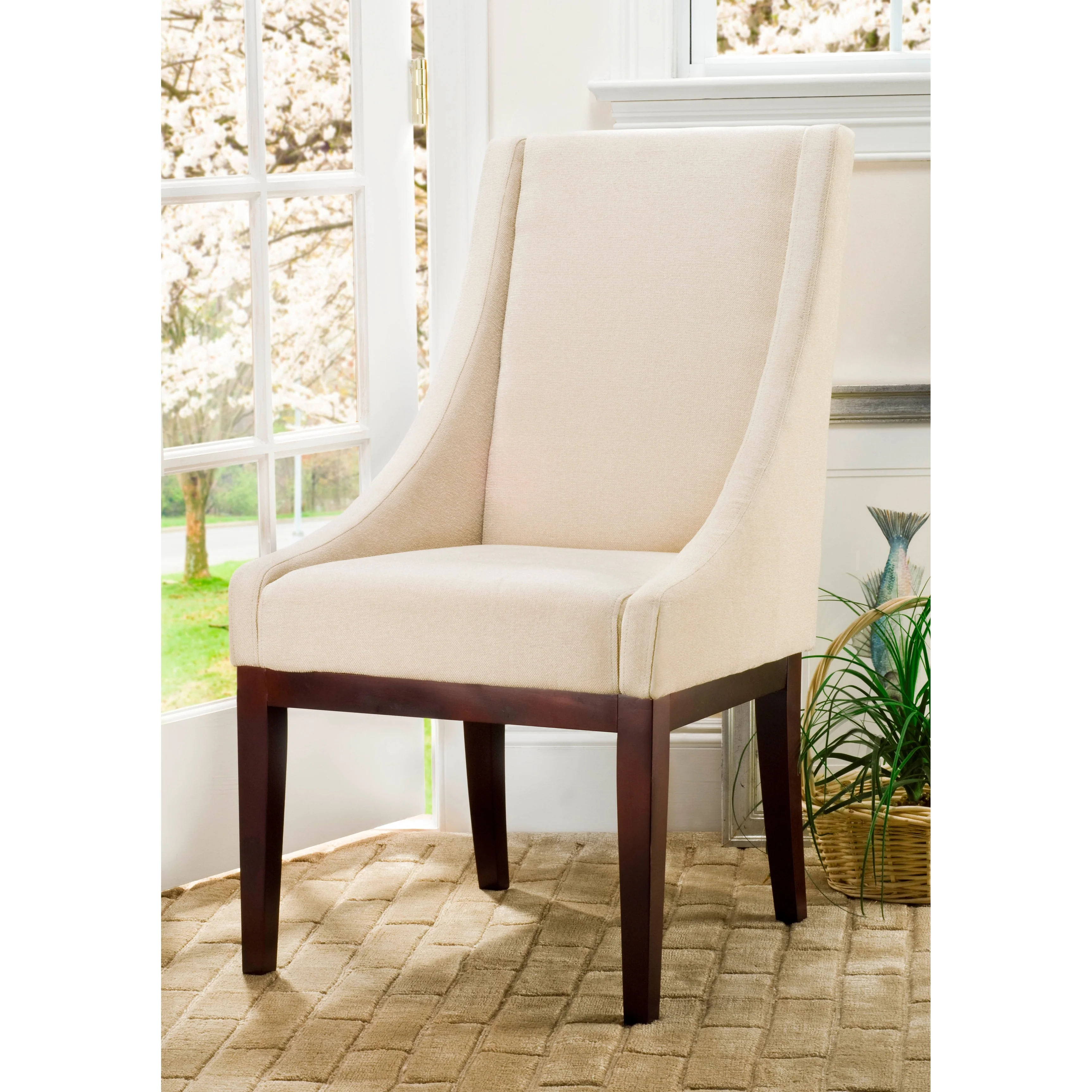 SAFAVIEH Latesha Cream Arm Chair - 23 x 26.2 x 39.2 - 23Wx26Dx39H