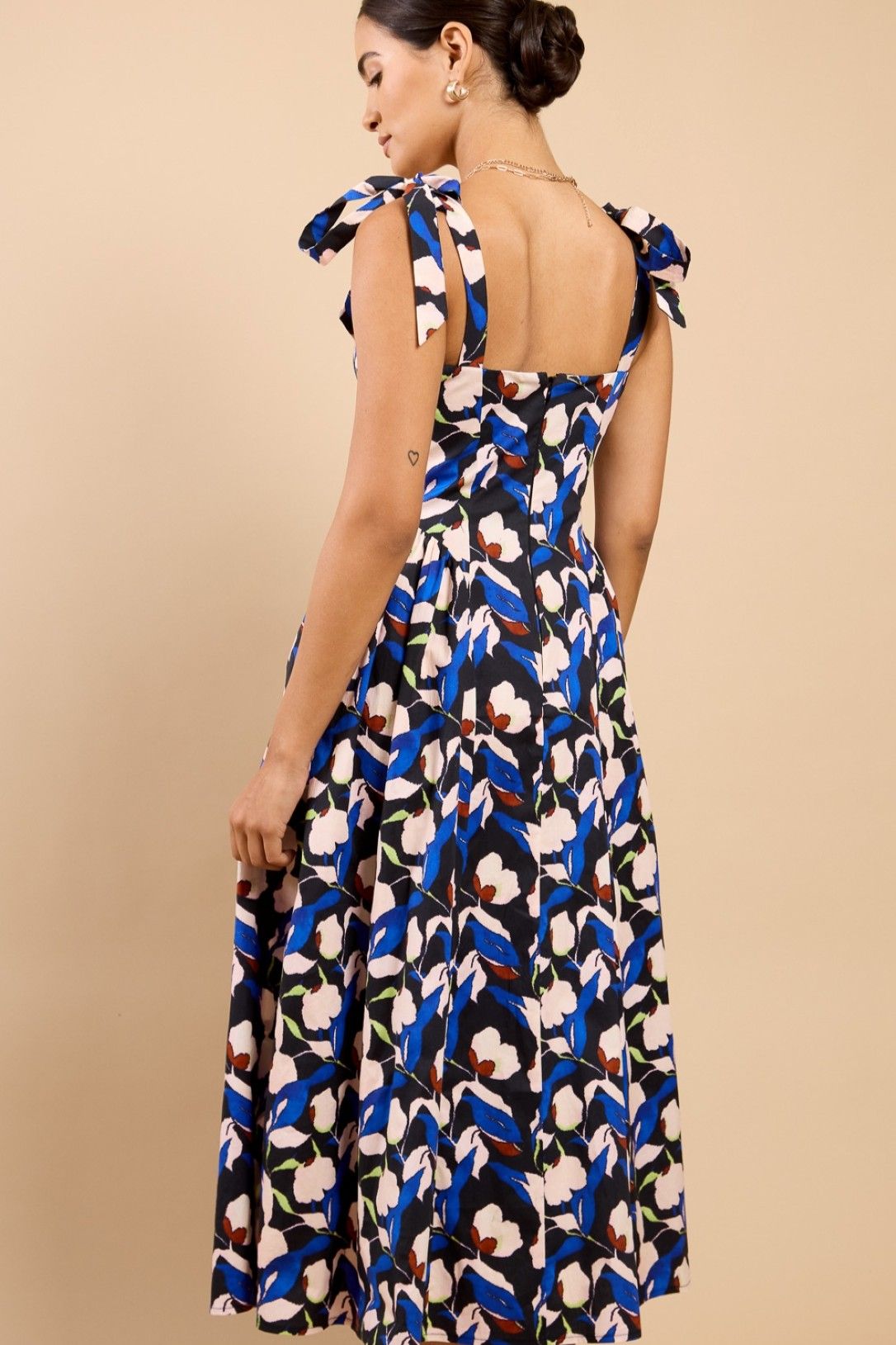 Little Mistress Floral Print Tie Strap Midaxi Dress by Vicky Pattison