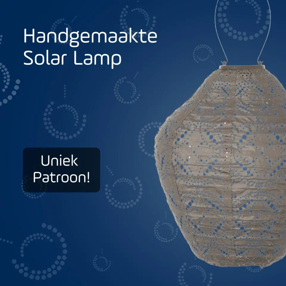 LUMIZ Solar Lampion Mandela Jar - 30 cm - Taupe