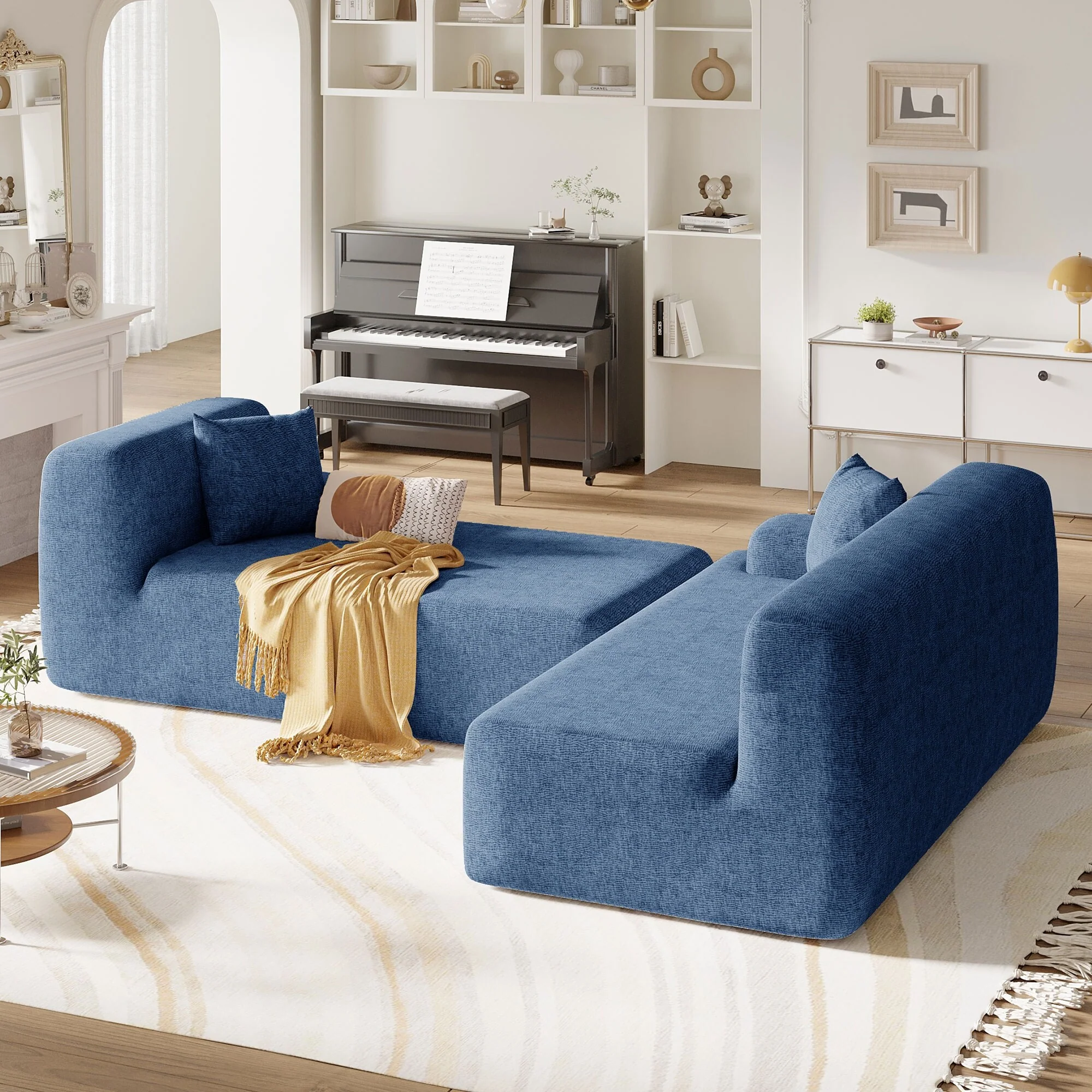 Merax Modern Large L-Shape Modular Sectional Sofa, 2 Piece Free Combination