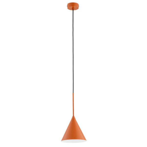 Lampa wisząca pomarańczowo-czarna FABO 1xE27x15W wym: 90x17x17 cm Alfa