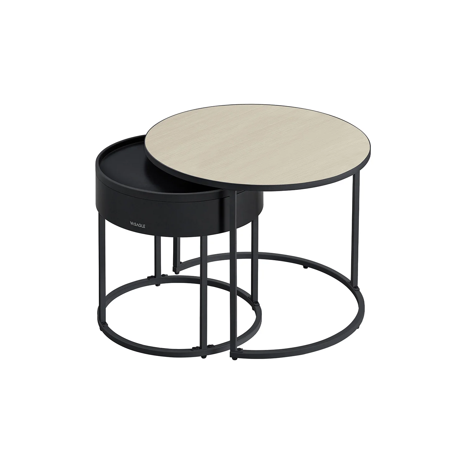 Lot de 2 Tables d’Appoint Rondes