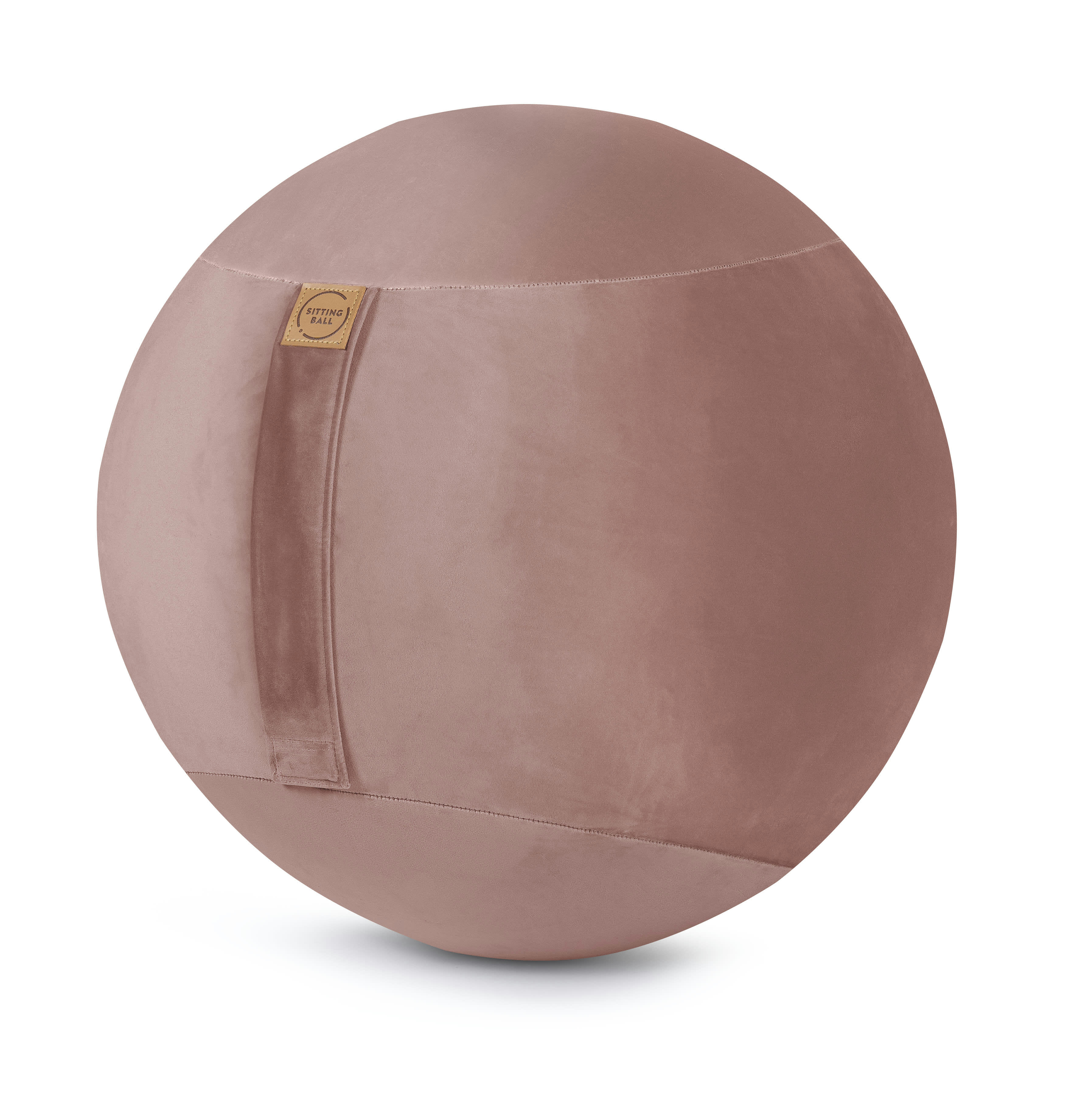 SAMT UNI - Balle d'assise avec poignée vieux rose velours D65
