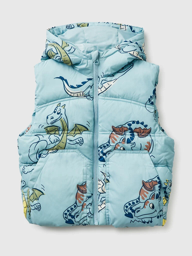 Dinosaur print padded vest