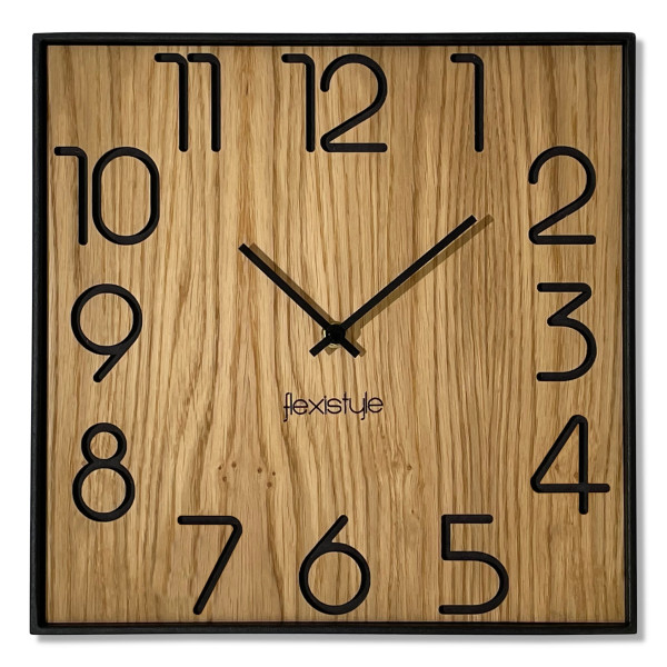 Zegar ścienny drewniany Wood Square 30cm