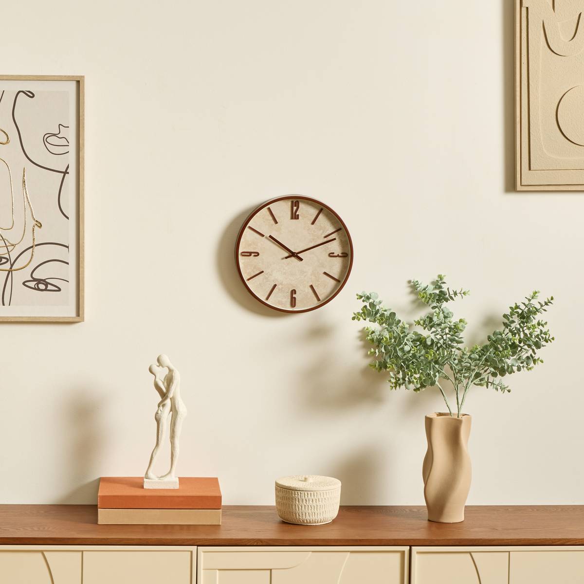 Clock "Nella" Brown, 29.2x3.9 cm