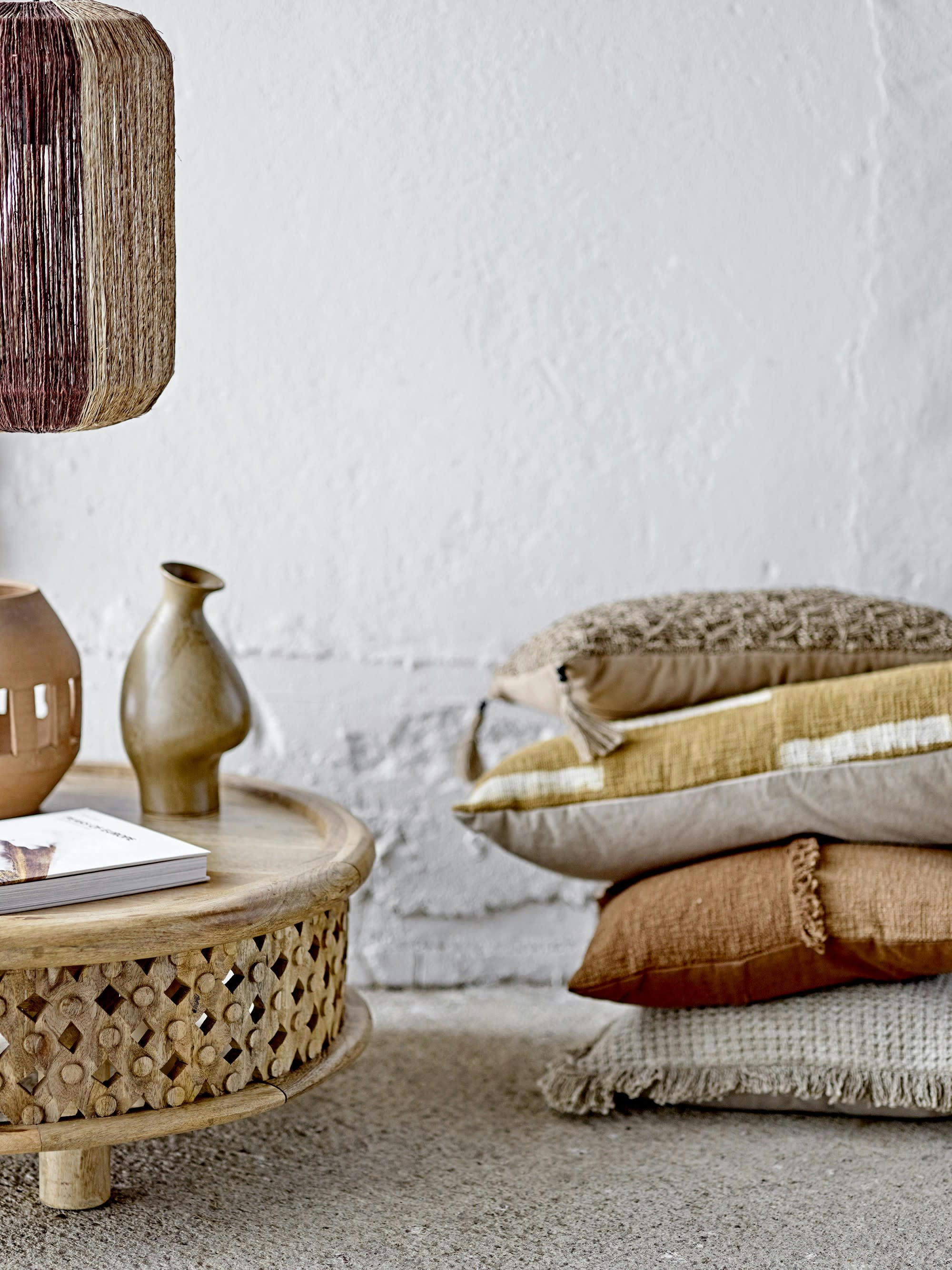 LIONE - Coussin en coton marron 50x30 cm