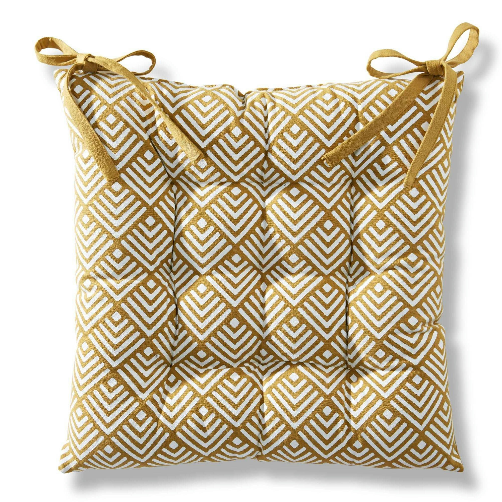 SCANDI - Galette 40x40 jaune curry en coton