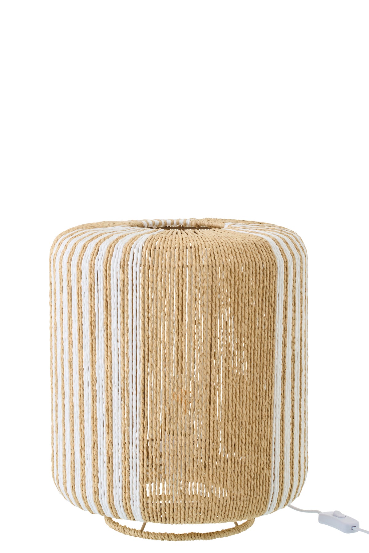 J-Line lamp Touw Cilinder - metaal - wit/naturel - small