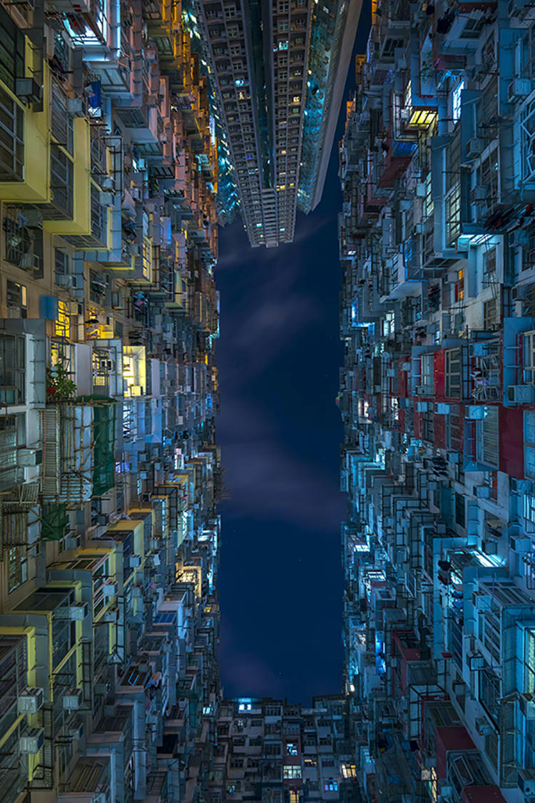 HK BUILDINGS - Photographie d'art de Romain Farge 40x60 cm sur plexi