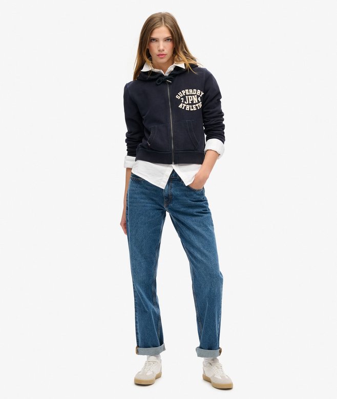 Athletic Essentials Relaxed Crop Zip-hoodie