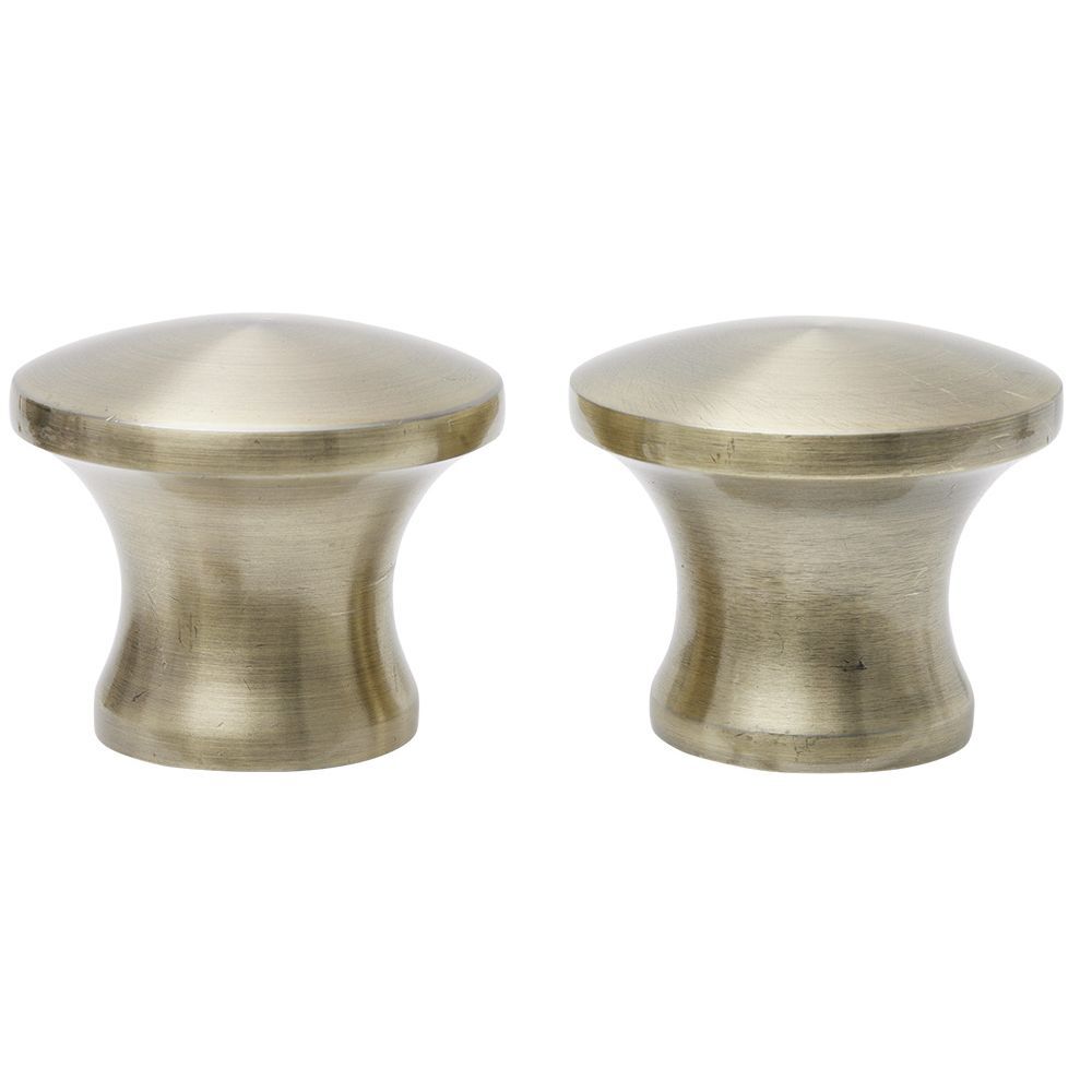 Embout tringle à rideau Ø20mm aluminium brossé x2 forme arrondie
