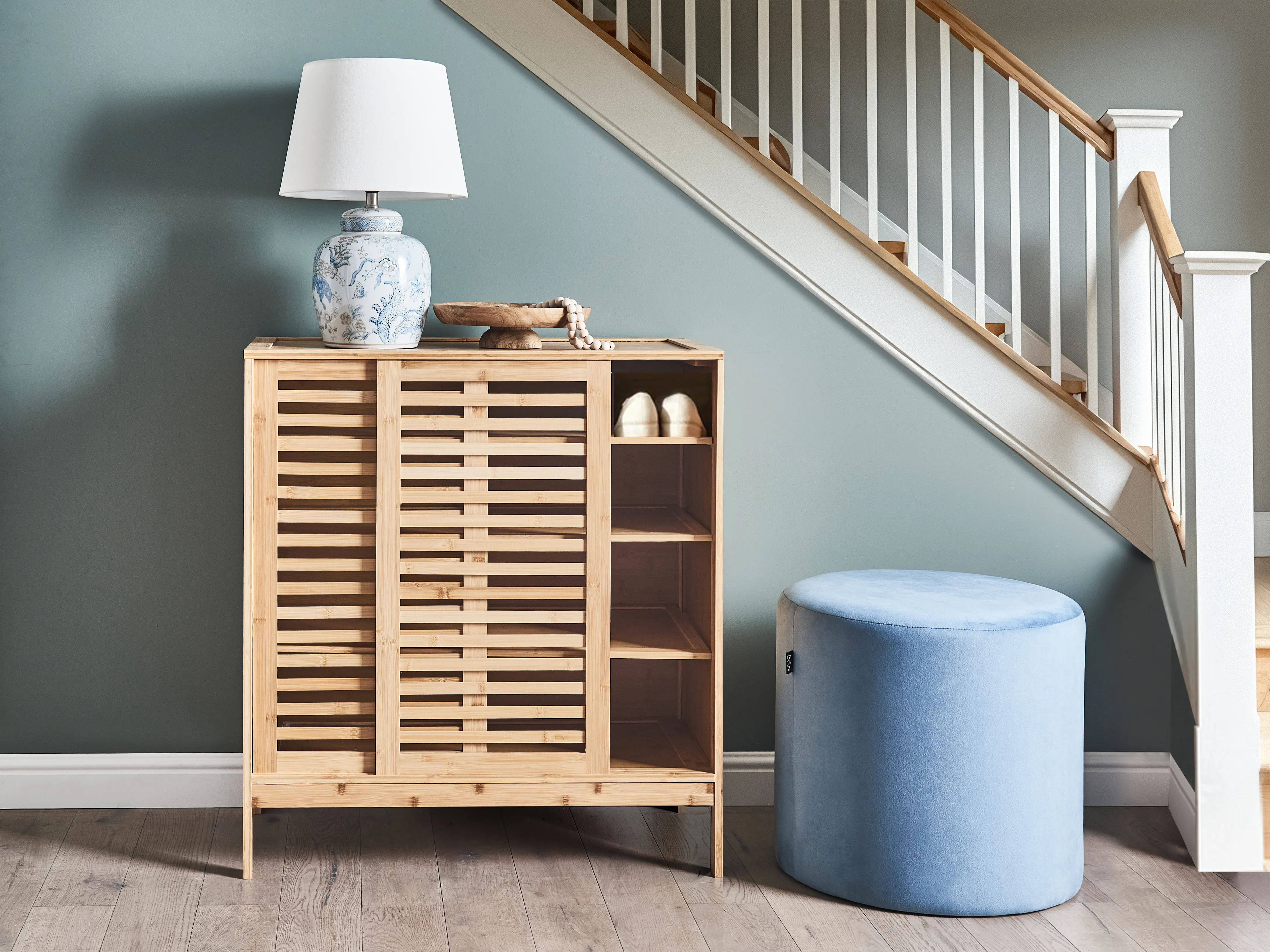 Shoe Storage Cabinet MIDWOOD Bamboo Light Brown