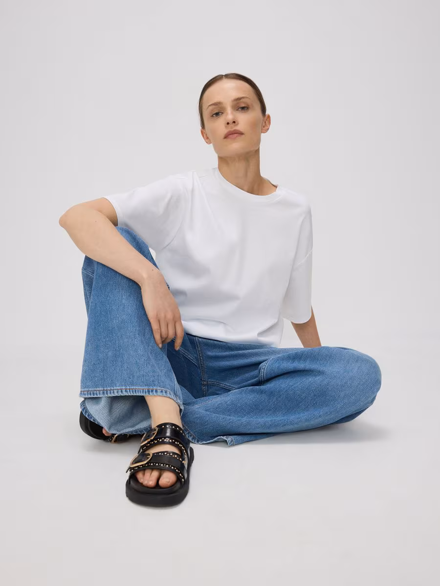 Oversized Mercerised Cotton Blend T-Shirt