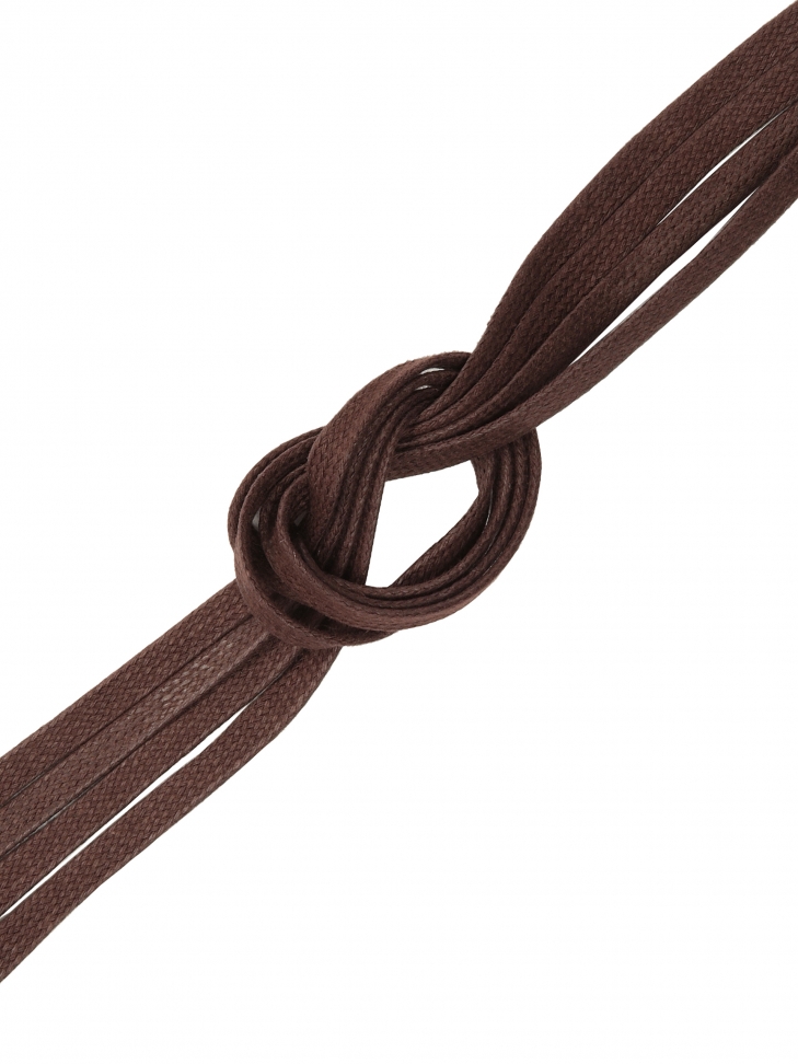 Dark brown flat laces covered with wax