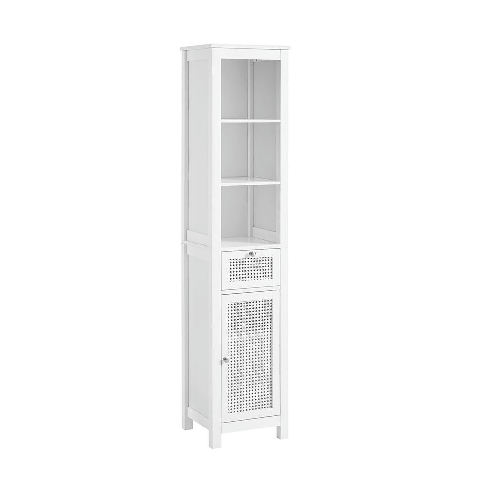 - Meuble colonne effet bois blanc