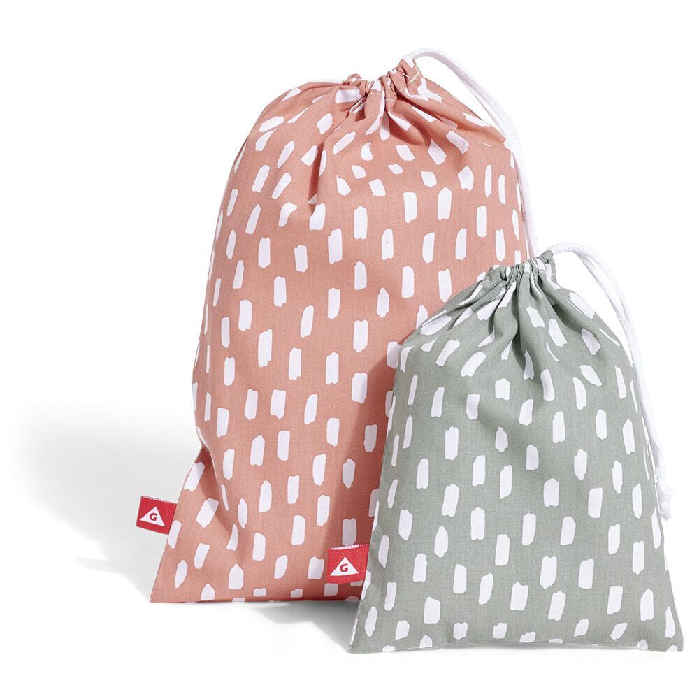 Sac cadeau réutilisable en coton x2 - 15x20cm et 20x30cm