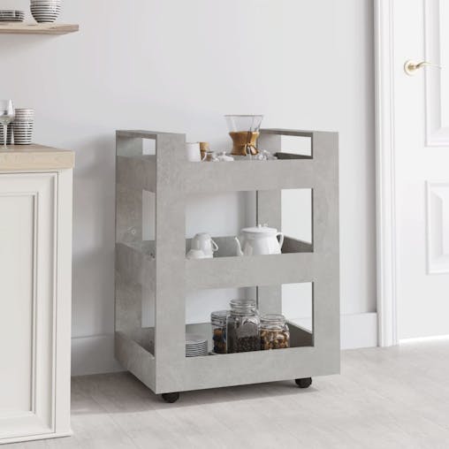 NNEVL Kitchen Trolley Concrete Grey 60x45x80 cm Engineered Wood