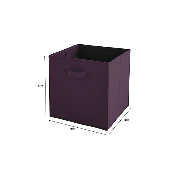 Lot de 6 paniers pliables en tissu violet 31 x 31 x 31 cm