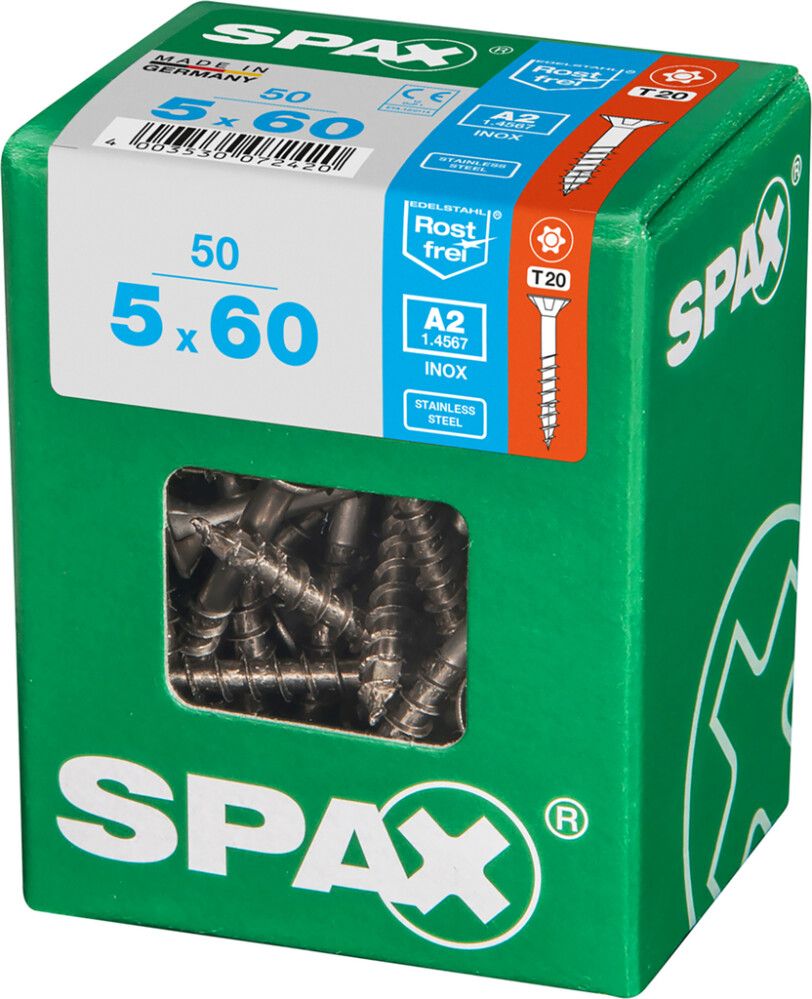 TRESKRUE SPAX RUSTFRI TFT 5X60MM 50STK