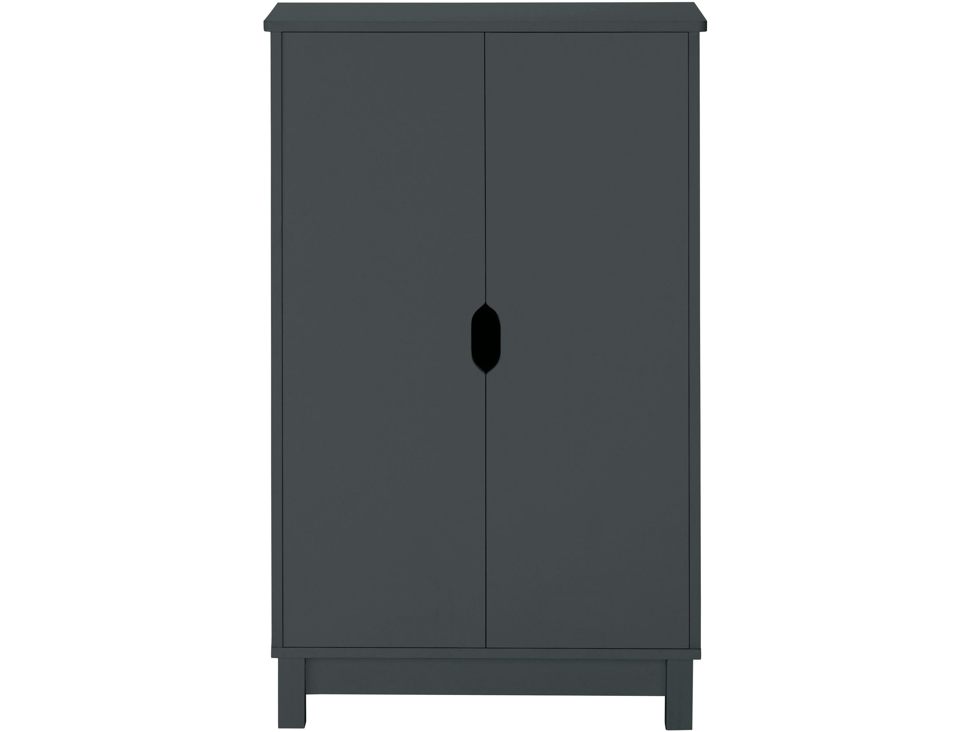 POSTA - Armoire 2 portes en panneaux de particules anthracite