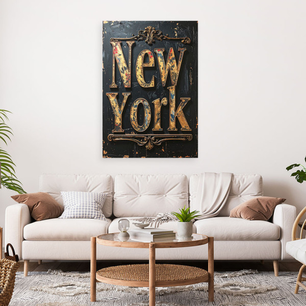 Obraz do salonu biura loftu, Napis Nowy Jork Typografia 20x30