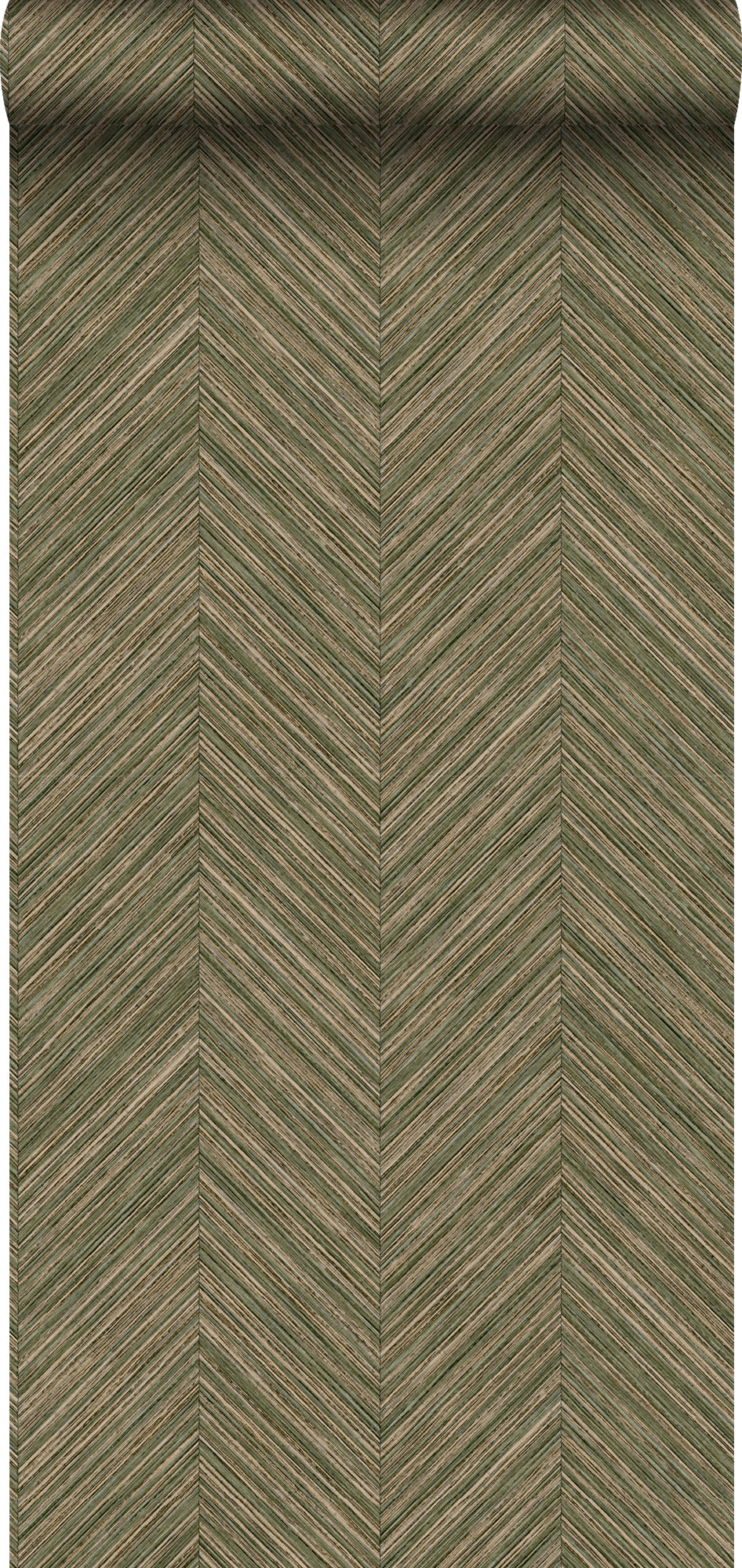 Sanders & Sanders behang visgraat-motief vergrijsd olijfgroen - 53 cm x 10 m - 640249