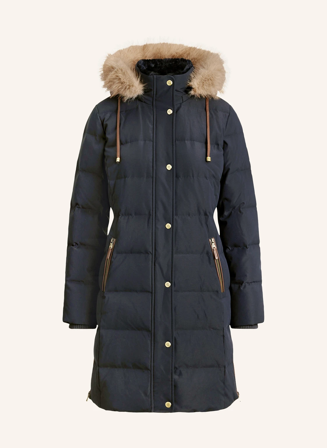 LAUREN RALPH LAUREN Daunenmantel mit abnehmbarem Kragen und Kunstfell