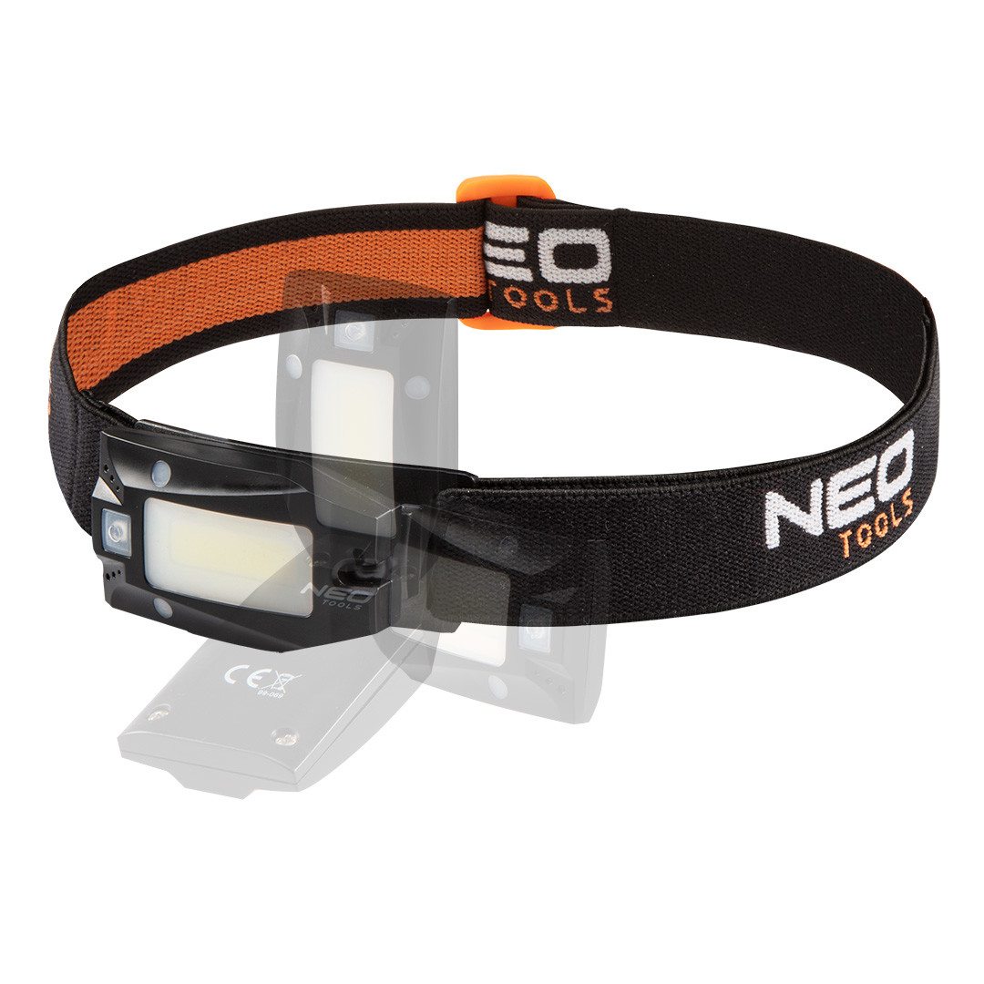 Latarka czołowa aku USB 180lm LED czujnik ruchu NEO 99-069