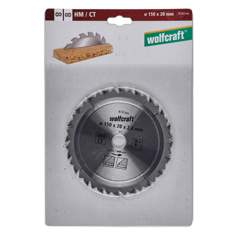Lame de scie circulaire pour panneaux agglomérés Ø 150 x 20 mm WOLFCRAFT
