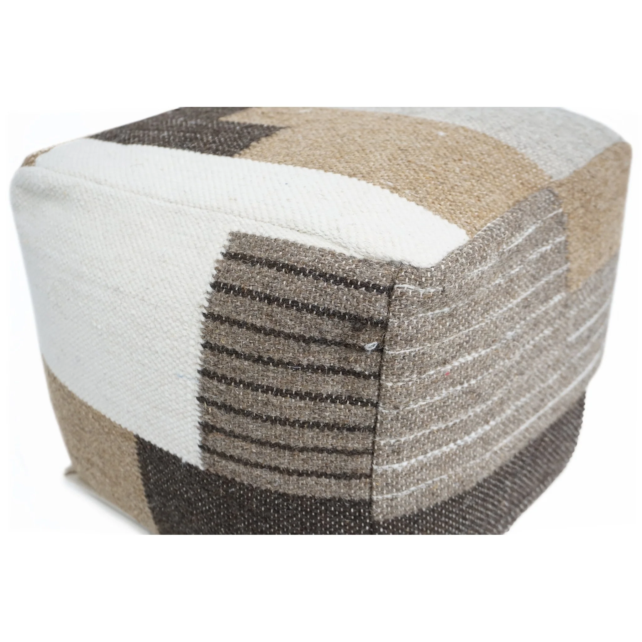 Home&Manor Wool Cotton Anacani Pouf