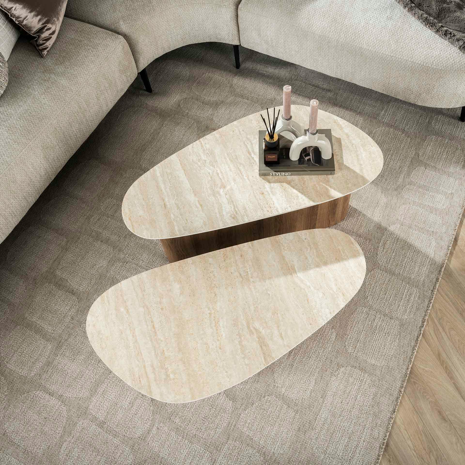 Table basse en céramique forme organique (lot de 2) ASCOLI