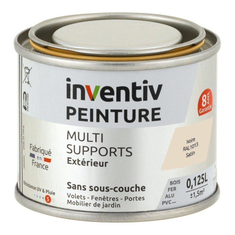Peinture multi-supports ivoire satiné 0,125 L INVENTIV