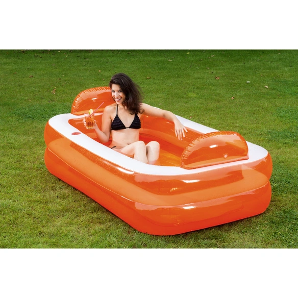Pool orange/weiß, BxLxH: 122 x 195 x 50 cm
