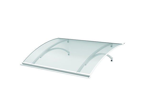 ARCTOM Auvent LARAU 120x93, couleur blanc RAL9016, plaque incolore
