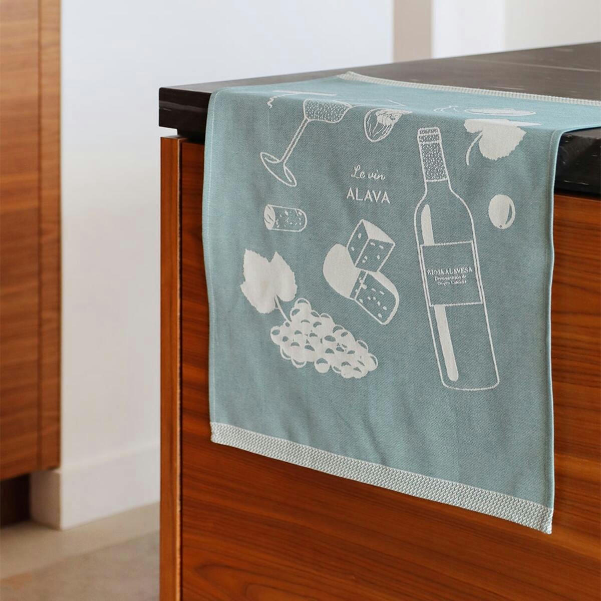 KONTATU 7 PROVINCES - Essuie-mains coton Vert 45x60 cm