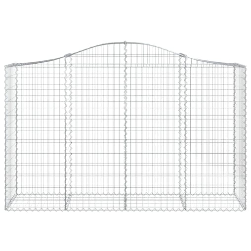 NNEVL Arched Gabion Baskets 2 pcs 200x50x120/140 cm Galvanised Iron