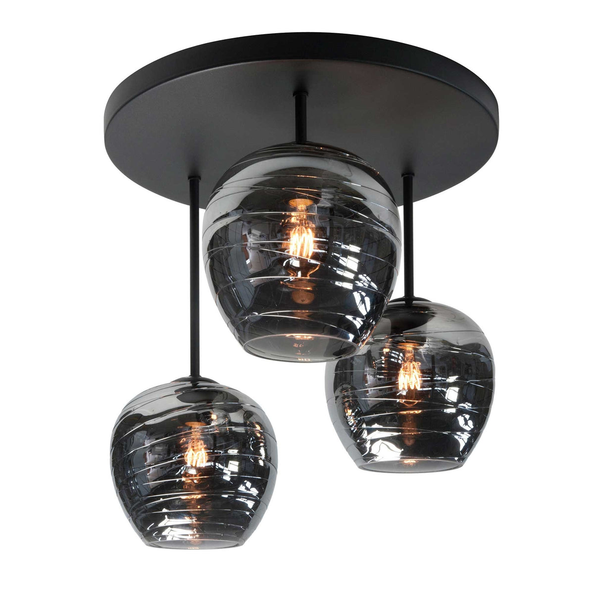 Highlight plafondlamp Fantasy - 3 lichts - 45 x 45  cm - zwart