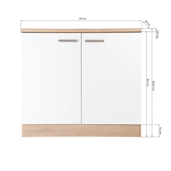 Spülenunterschrank »Merle«, BxHxT: 100 x 84,8 x 60 cm, schwarz