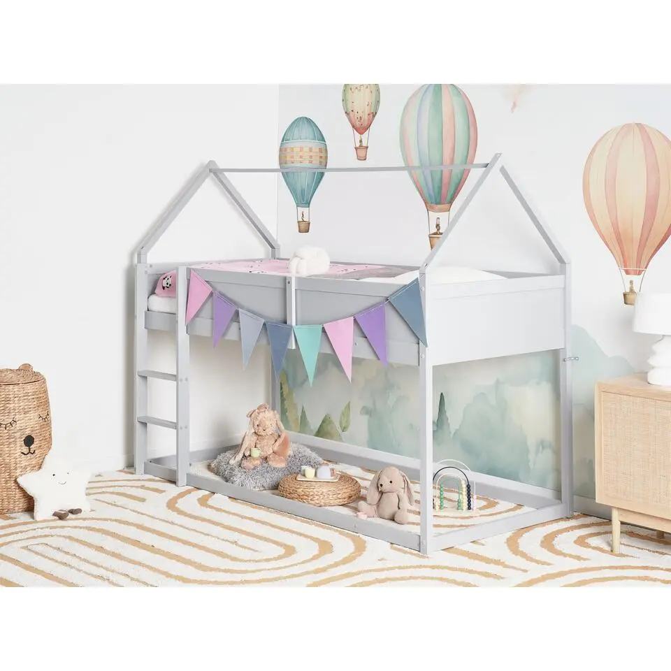 DIENNE - Kinderbed - Grijs - 90 x 200 cm - Dennenhout