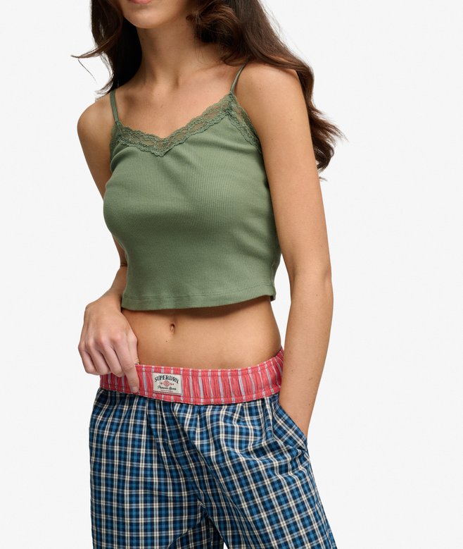 Mini Check Cotton Trousers