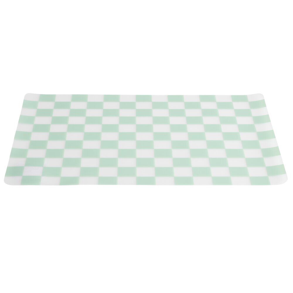 Set de table rectangulaire damier vert et blanc 28,5x43,5cm