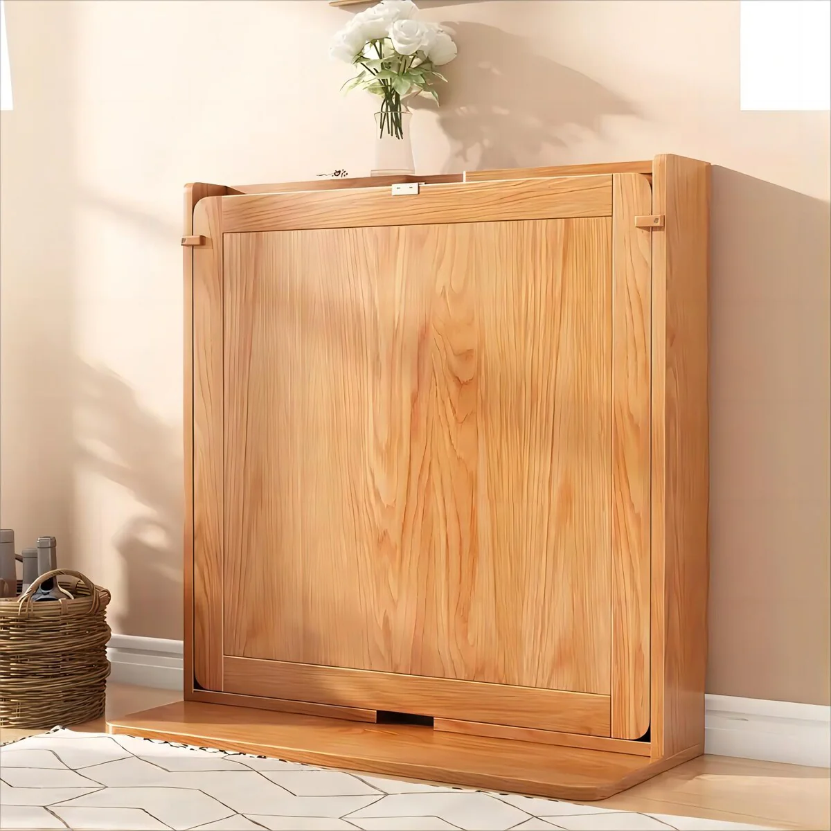 Furniture Modern Storage Extendable Sideboard Design Walnut Wood Folding Dining Table with Chairs