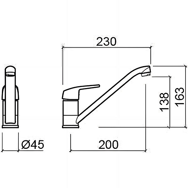 Mitigeur pour évier de cuisine à bec orientable SANINDUSA Easy chromé NF (ok marchés publics) Cold Open et écospot inclus