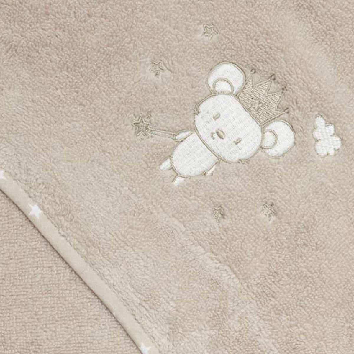 BABY SOFT MOUSE STICK - Cape de bain bébé en coton peigné zéro twist  sable 75x75 cm