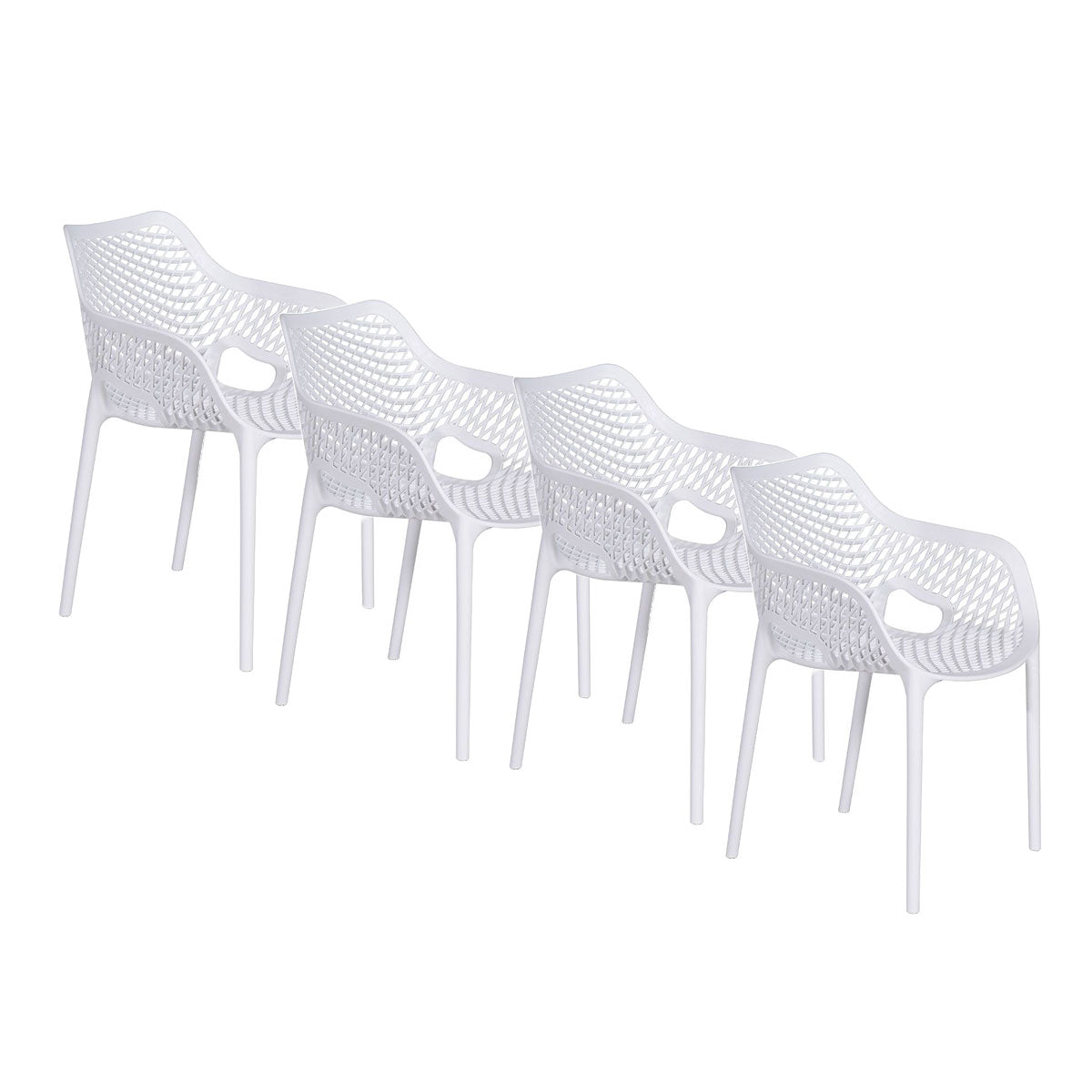 Garden Impressions tuinstoel Air XL wit kunststof set van 4 stuks